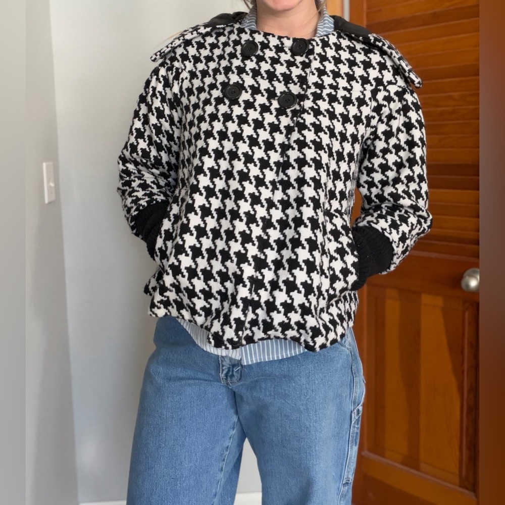 Black and White Houndstooth Jacket